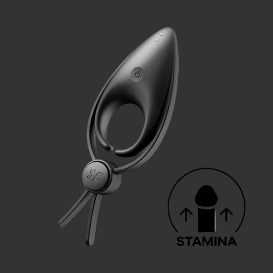 Satisfyer Sniper - Black - Black Vibrating Adjustable Lasso Cock Ring
