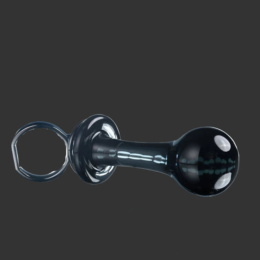 Gender X BLOW POP - Black 12.8 cm Glass Plug with Ring Pull