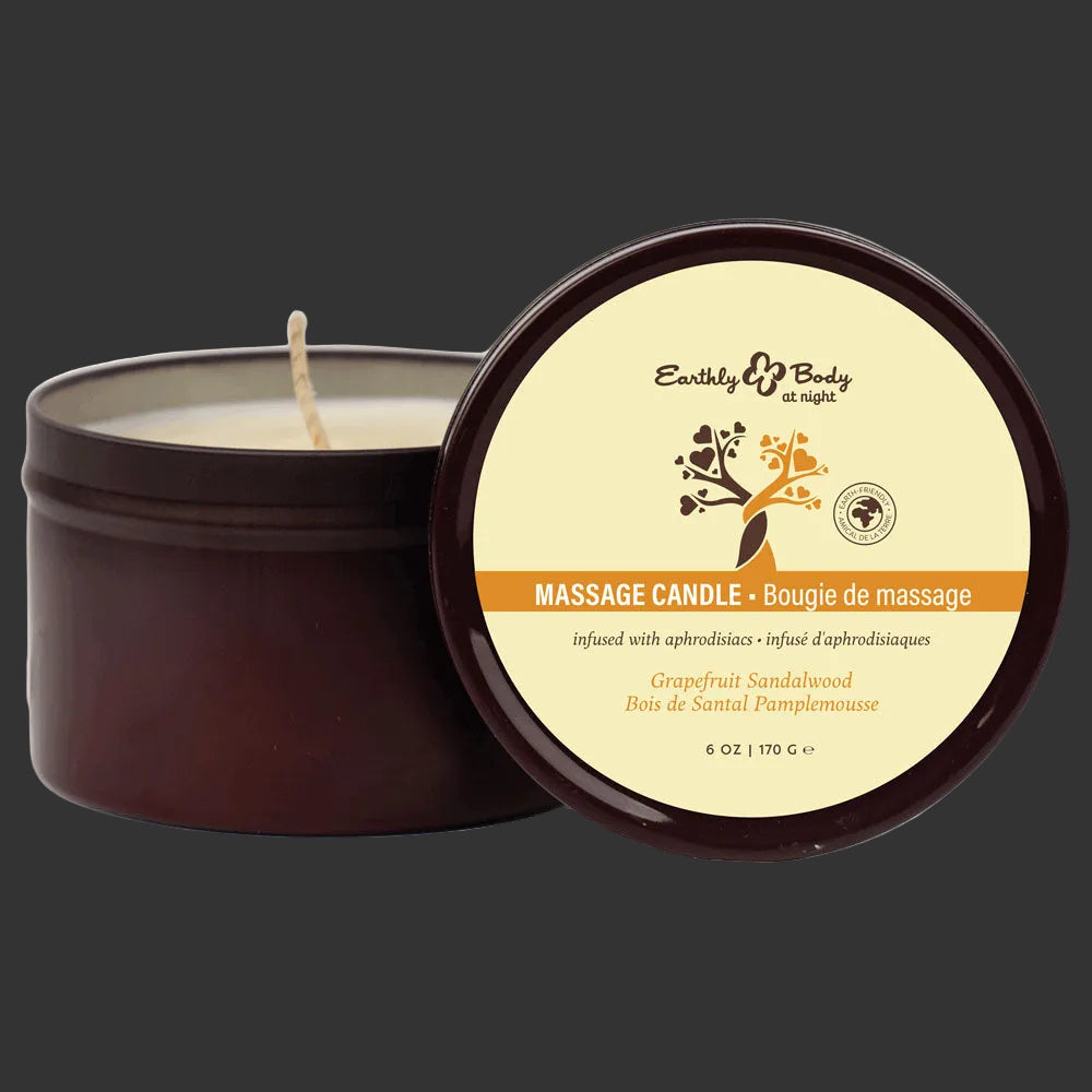 EB Aphrodisiac Massage Candle - Grapefruit Sandalwood - Grapefruit Sandalwood Scented Massage Candle - 170 g