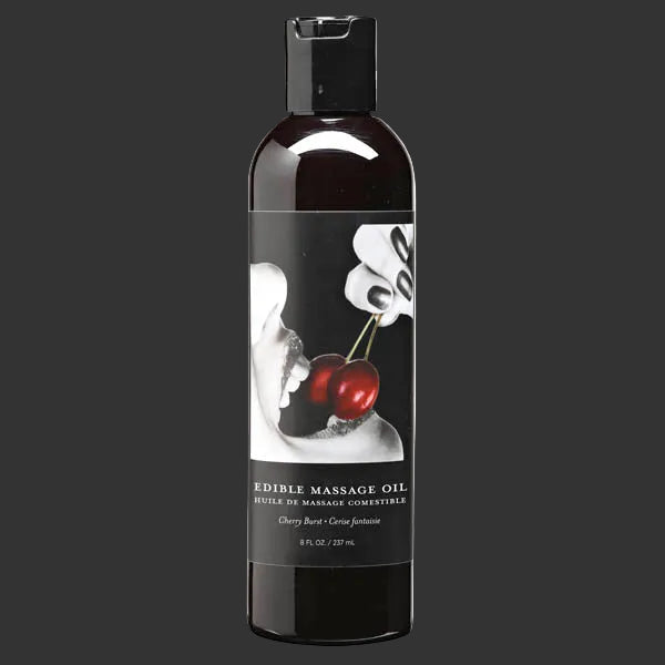 Edible massage oil with cherry flavour 237ml.