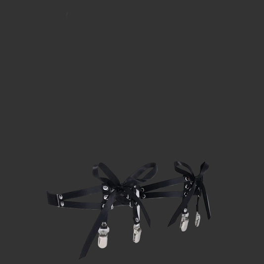 Sex & Mischief Laced Up Garters - Black Garters