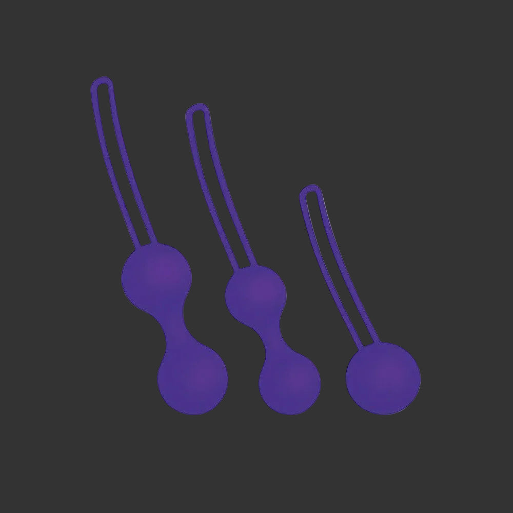 Bodywand Squeeze 3pc Kegel Training Set - Purple Weighted Kegel Ball Set - 3 Piece Kit