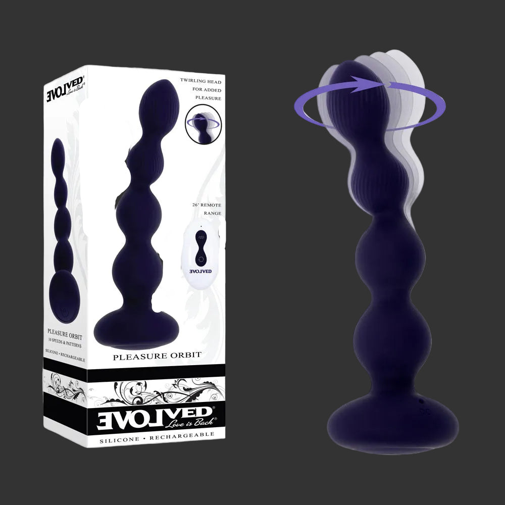 Evolved PLEASURE ORBIT Twirling & Vibrating Anal Beads 