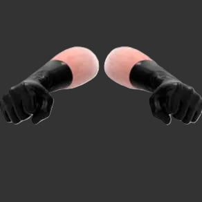 Two black fisting gloves 