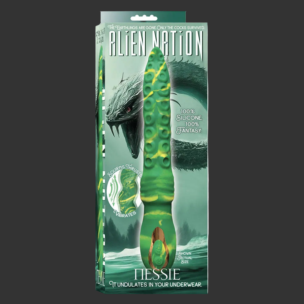 Alien Nation - Nessie - Green/Yellow USB Rechargeable Squirming Fantasy Tentacle Vibrator