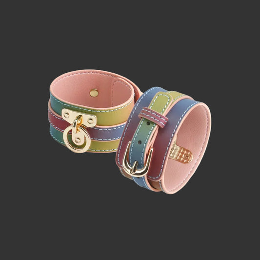 Spectra Bondage Ankle Cuffs Rainbow Restraints