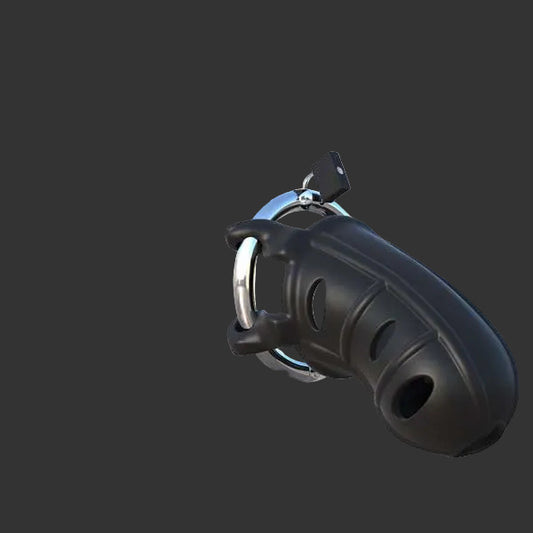 Fantasy C-ringz Hardcore Silicone Cock Blocker - Black Cock Cage