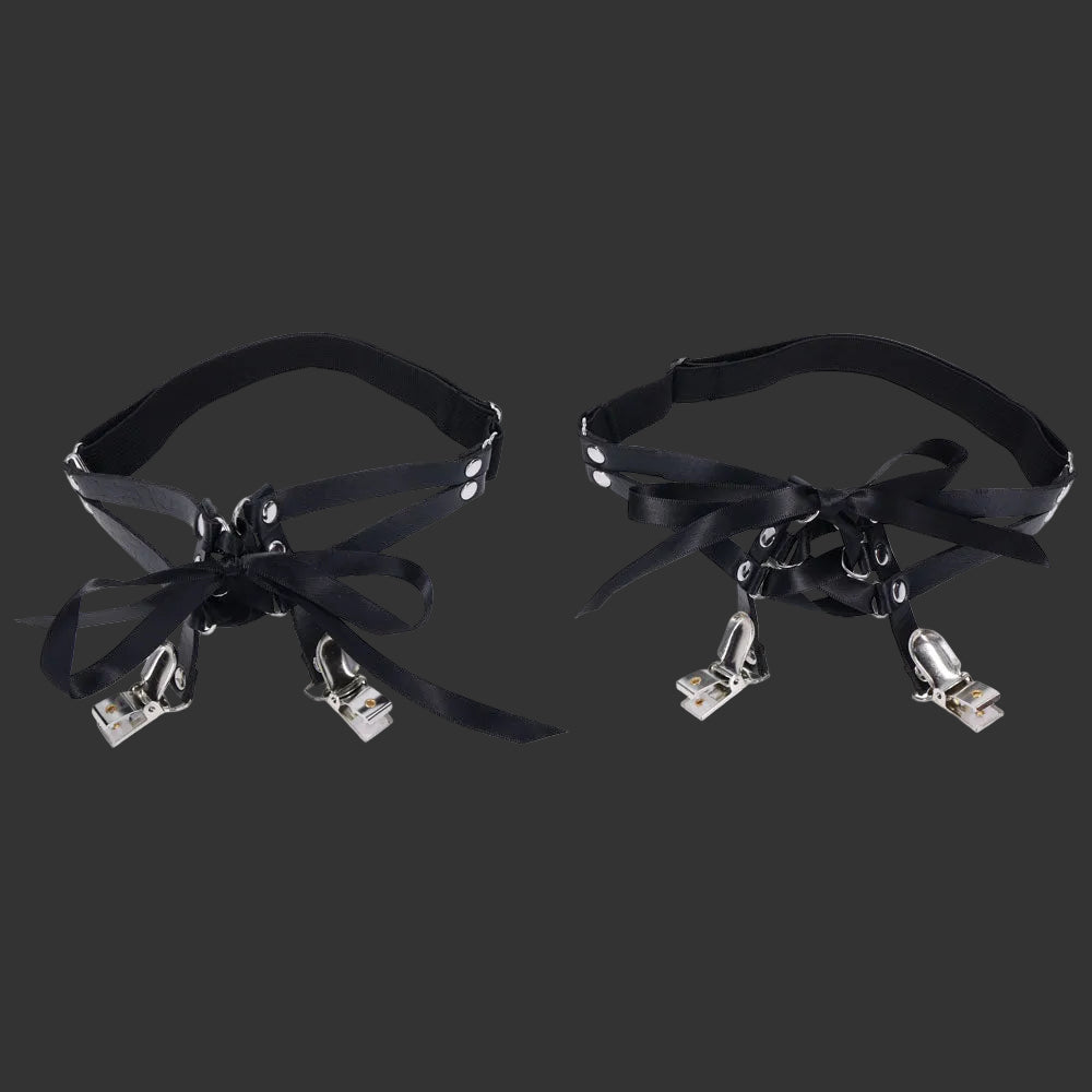 Sex & Mischief Laced Up Garters - Black Garters