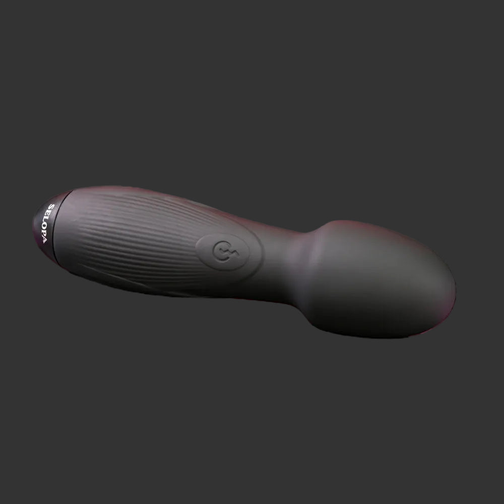 Selopa POWER TRIP - Black 18.8 cm USB Rechargeable Massage Wand